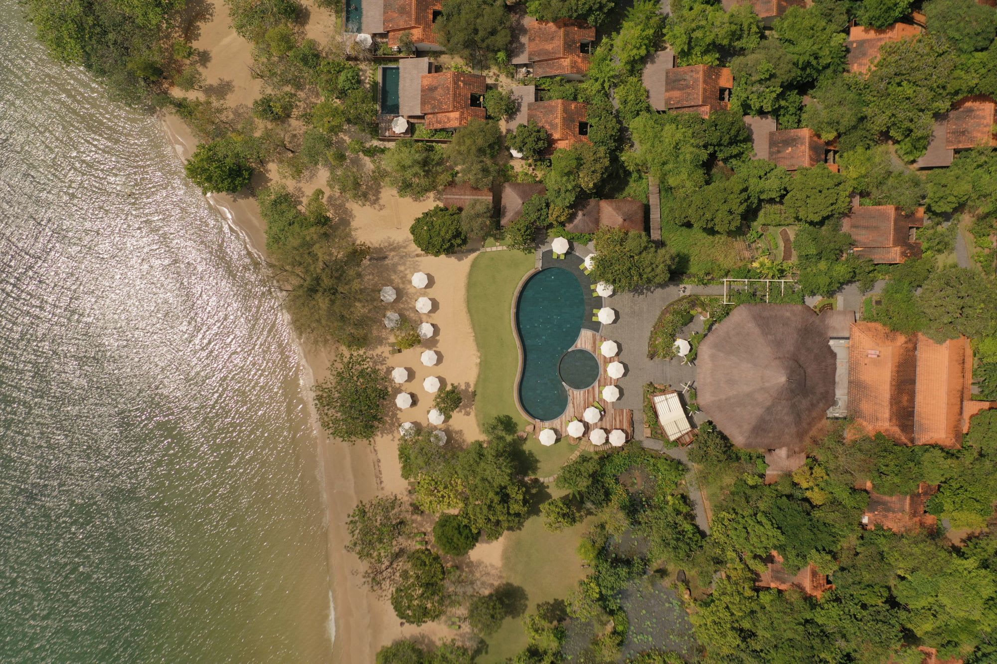 Green Bay Phu Quoc Resort & Spa:  Palm Beach view from above