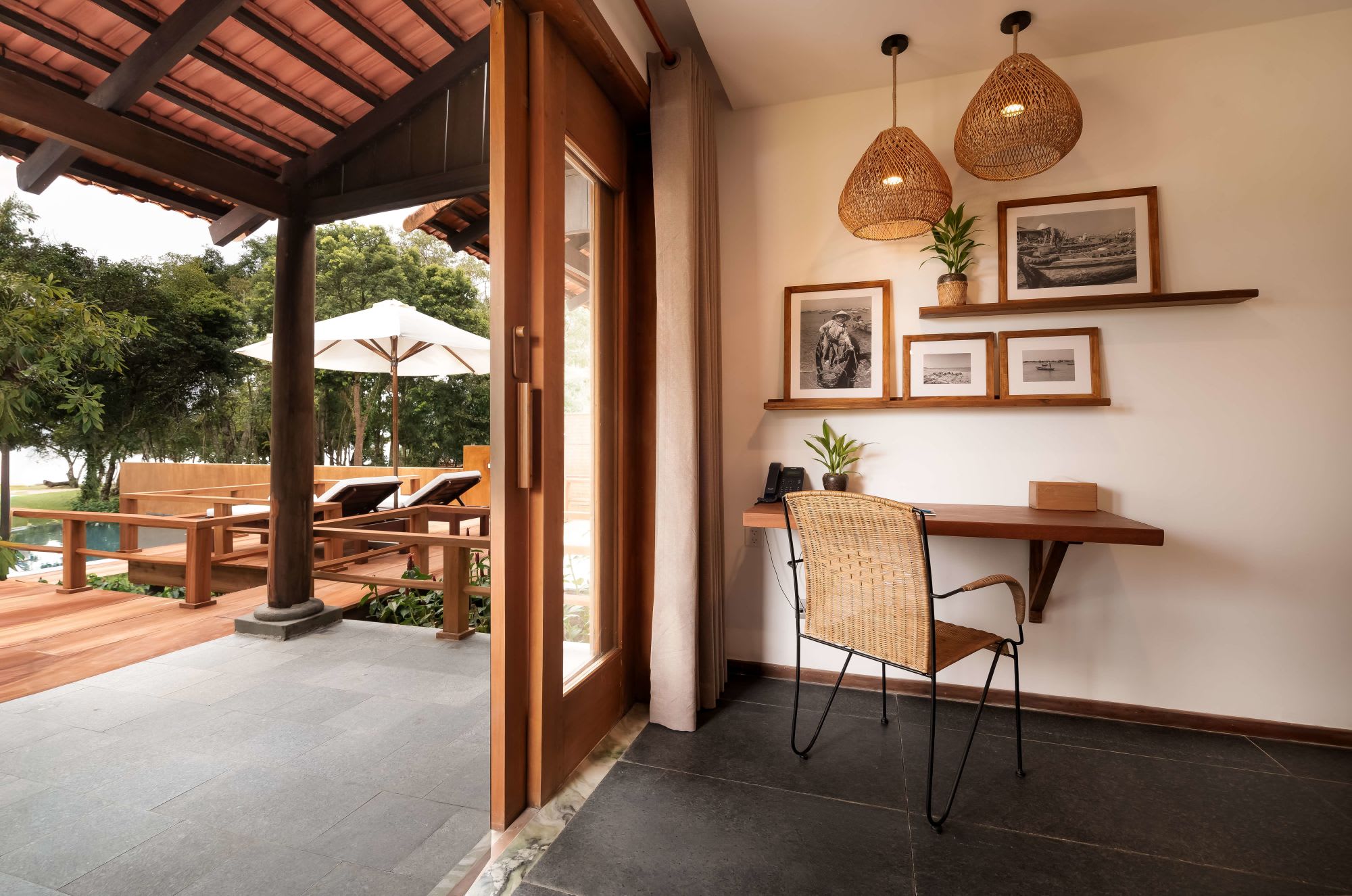 Green Bay Phu Quoc Resort & Spa:  3-BR Beach Front Pool Residence | Desk area with view