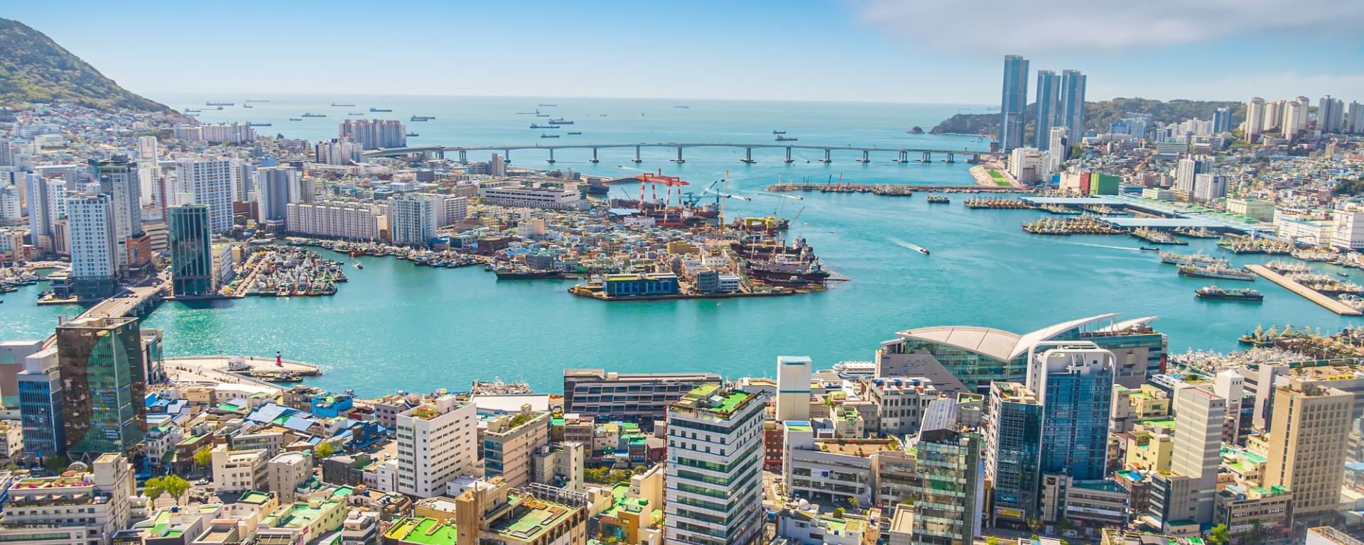 Les hauts lieux de la Corée du Sud de Séoul: Busan city skyline from Busan tower