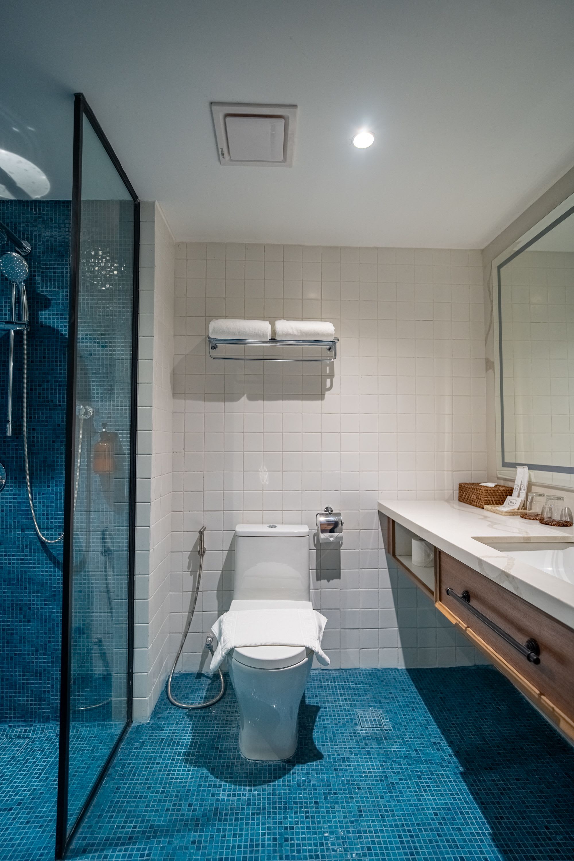 The Henry Glass House Clark: Glass Studio | Bathroom