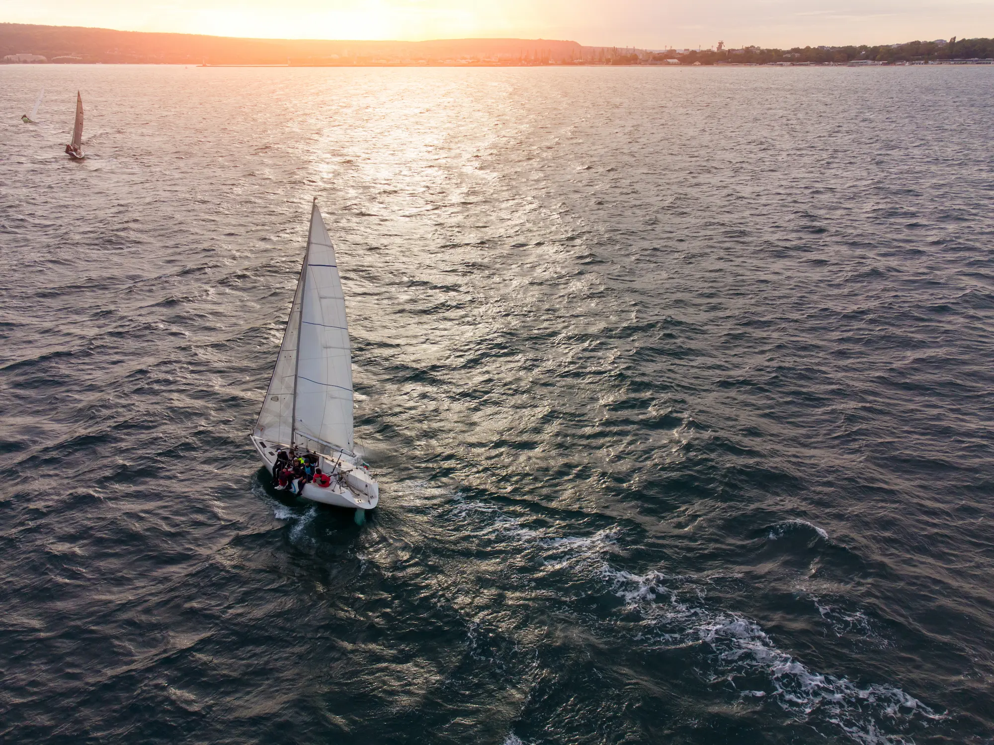 Sailing yachts racing during Competent Crew training Mallorca