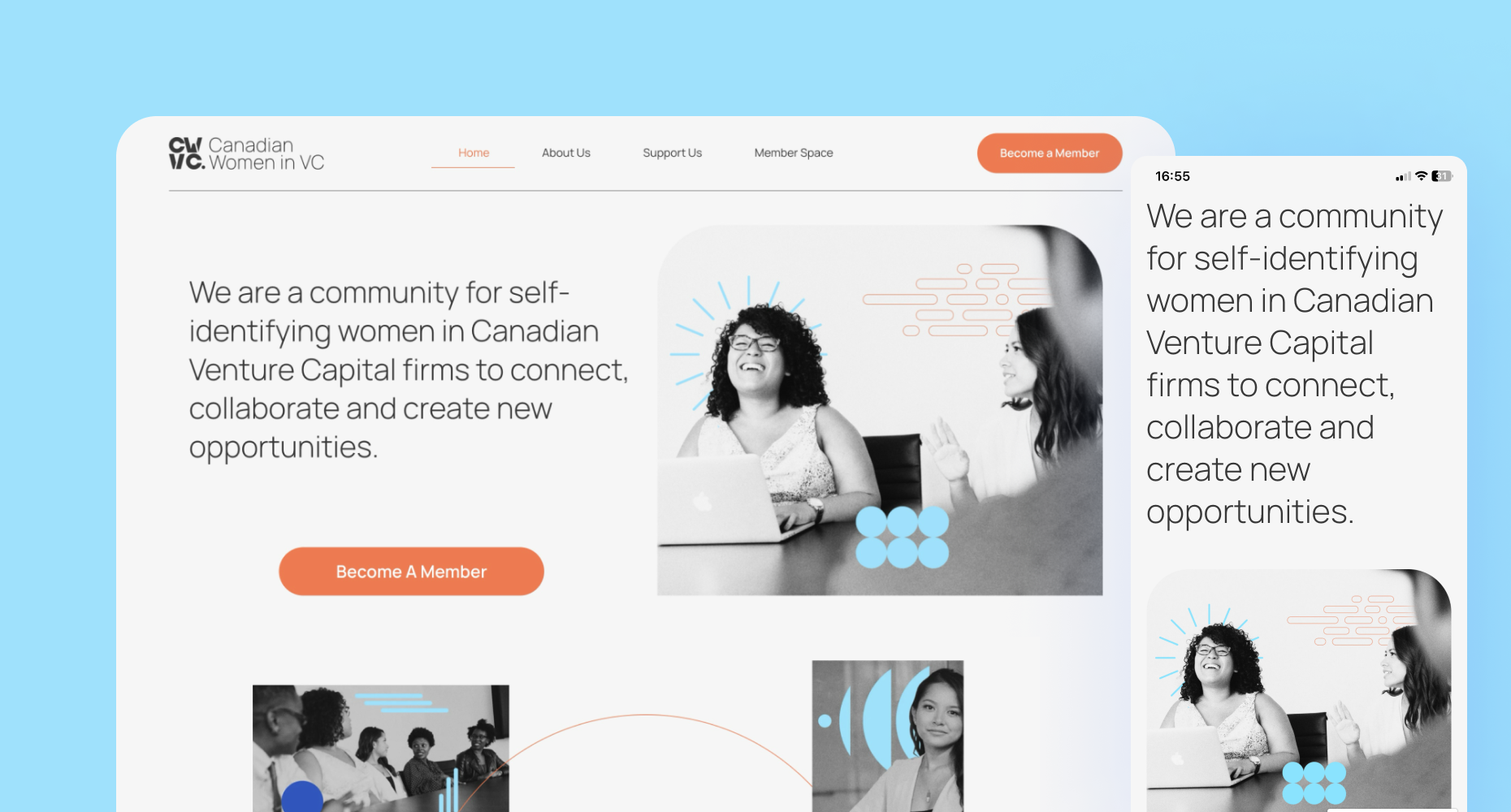 Site vitrine et branding pour un club d'investisseuses