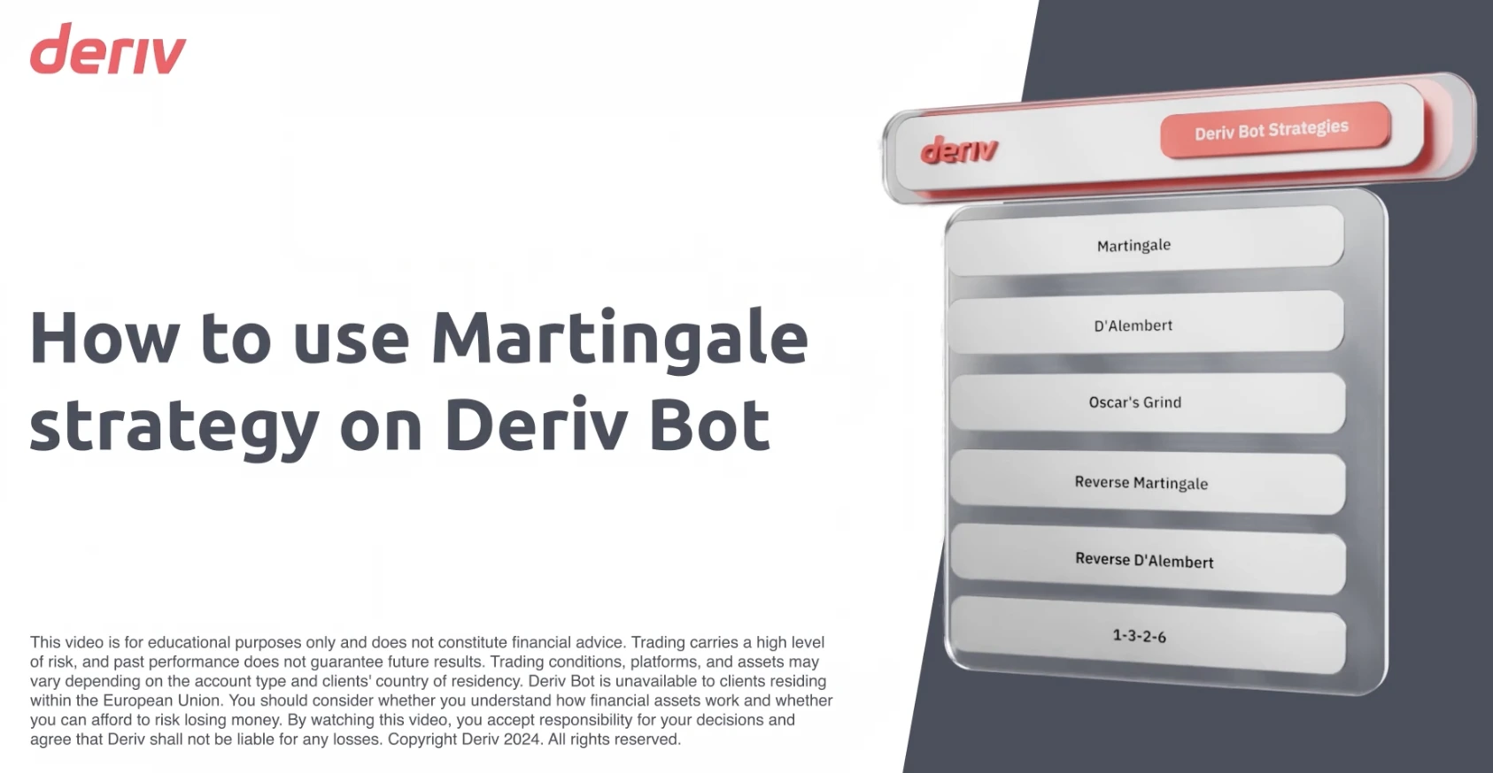 How to use Martingale strategy on Deriv Bot
