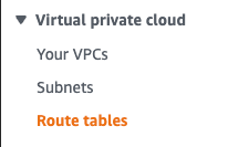 Screenshot of VPC menu