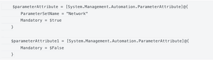 Code with parameter attribute