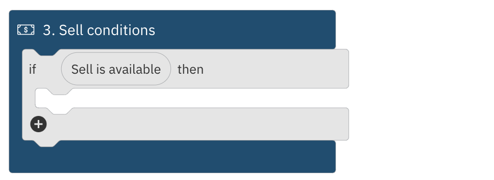 Sell conditions block