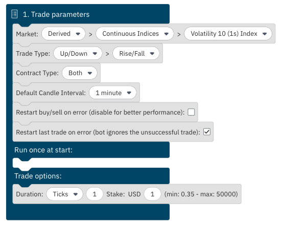 Bloc de paramètres de transaction