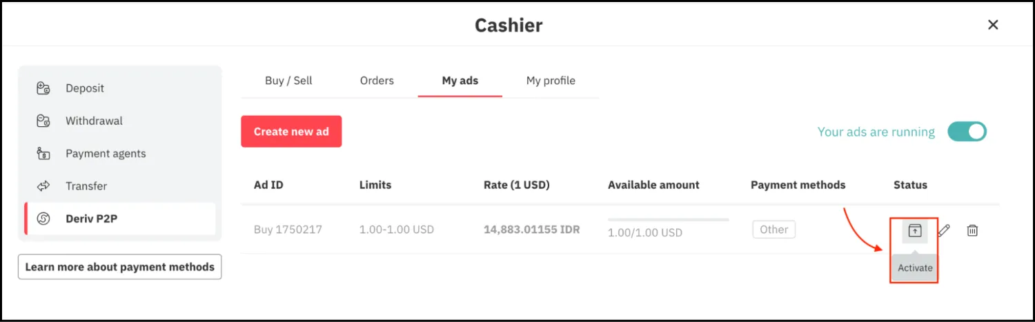 Find my disappeared ads