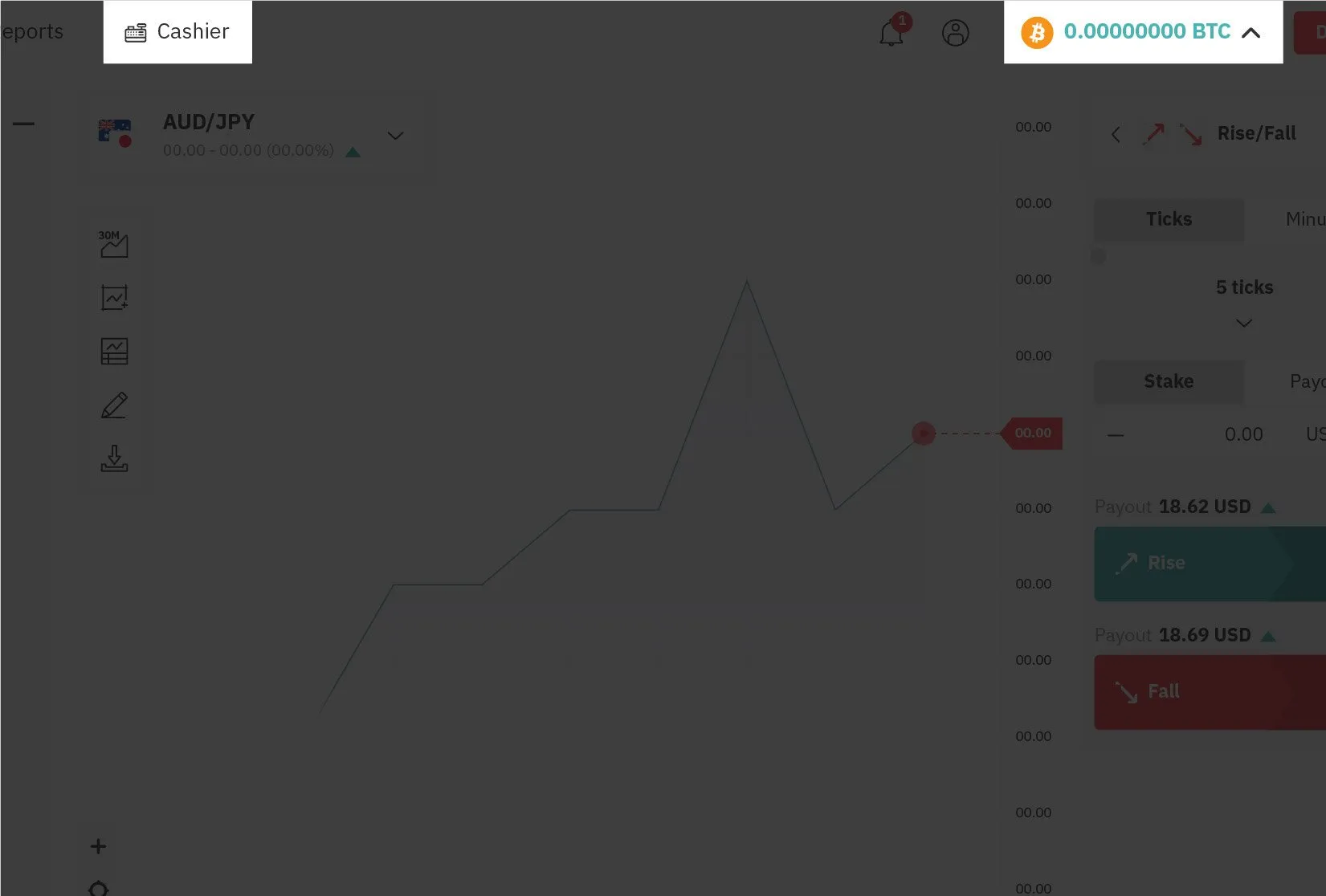 Select Cashier in Your Deriv Cryptocurrency Account