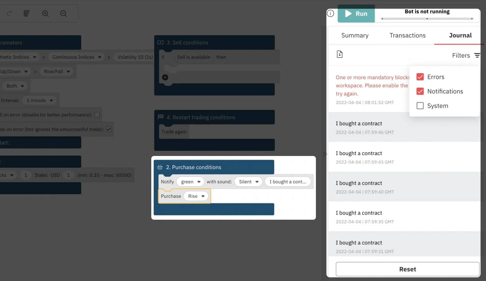 6.2. Using Notifications to Debug D Bot’s Trading Strategy