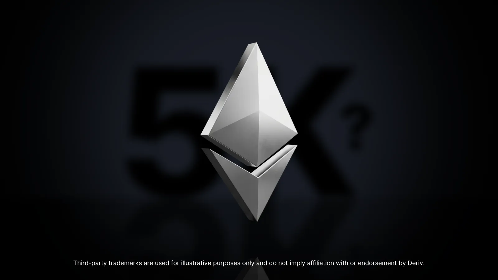 A dramatic dark-themed image featuring the Ethereum logo split in half, with a large, shadowed "5K?" text in the background.