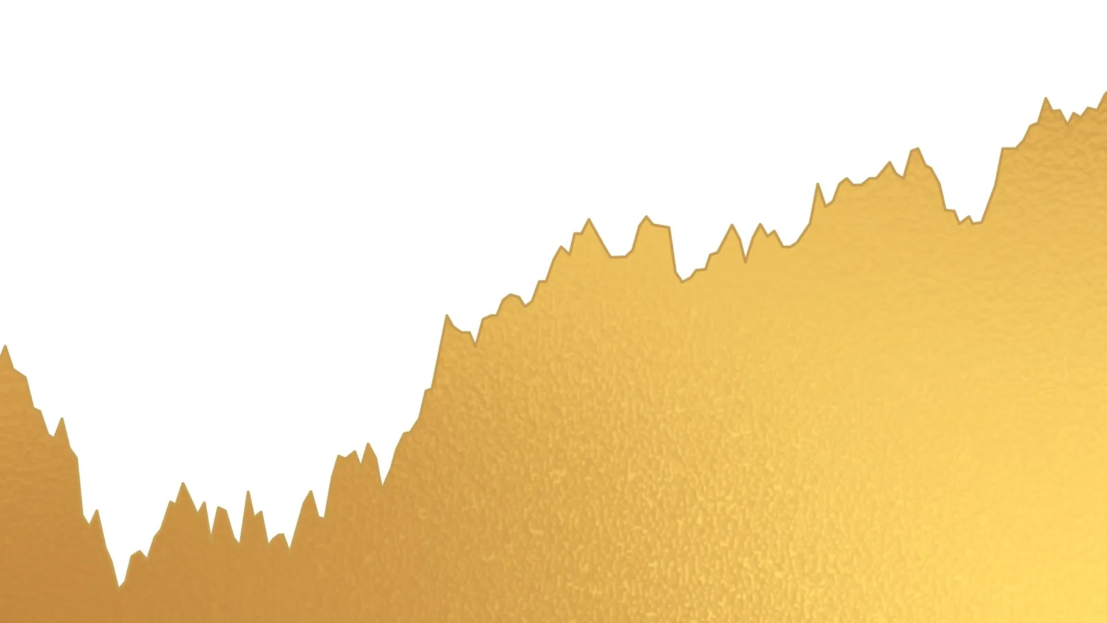 Gráfico estilizado de um gráfico de preços dourado mostrando uma tendência ascendente. 