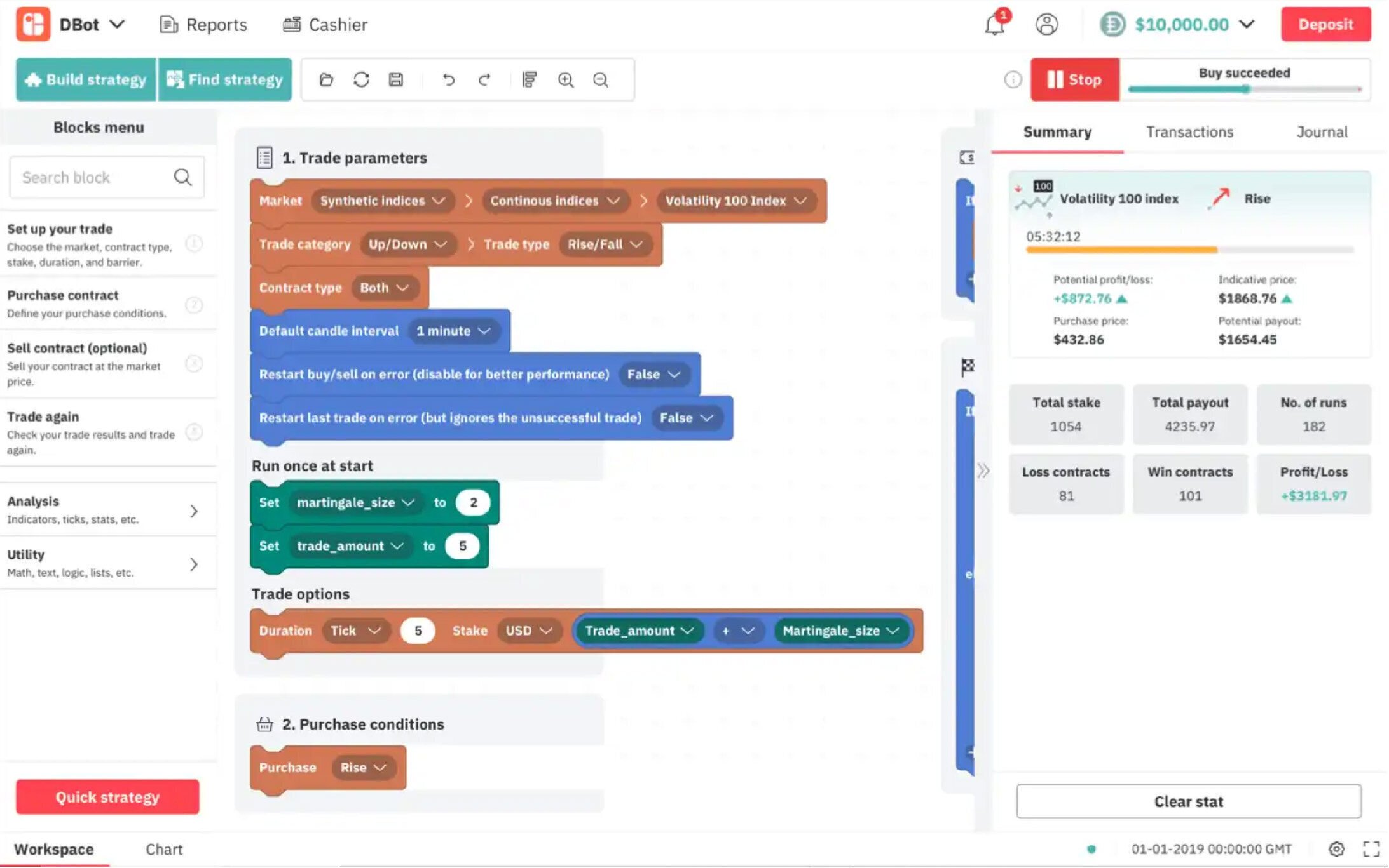 DBot com um bot em execução