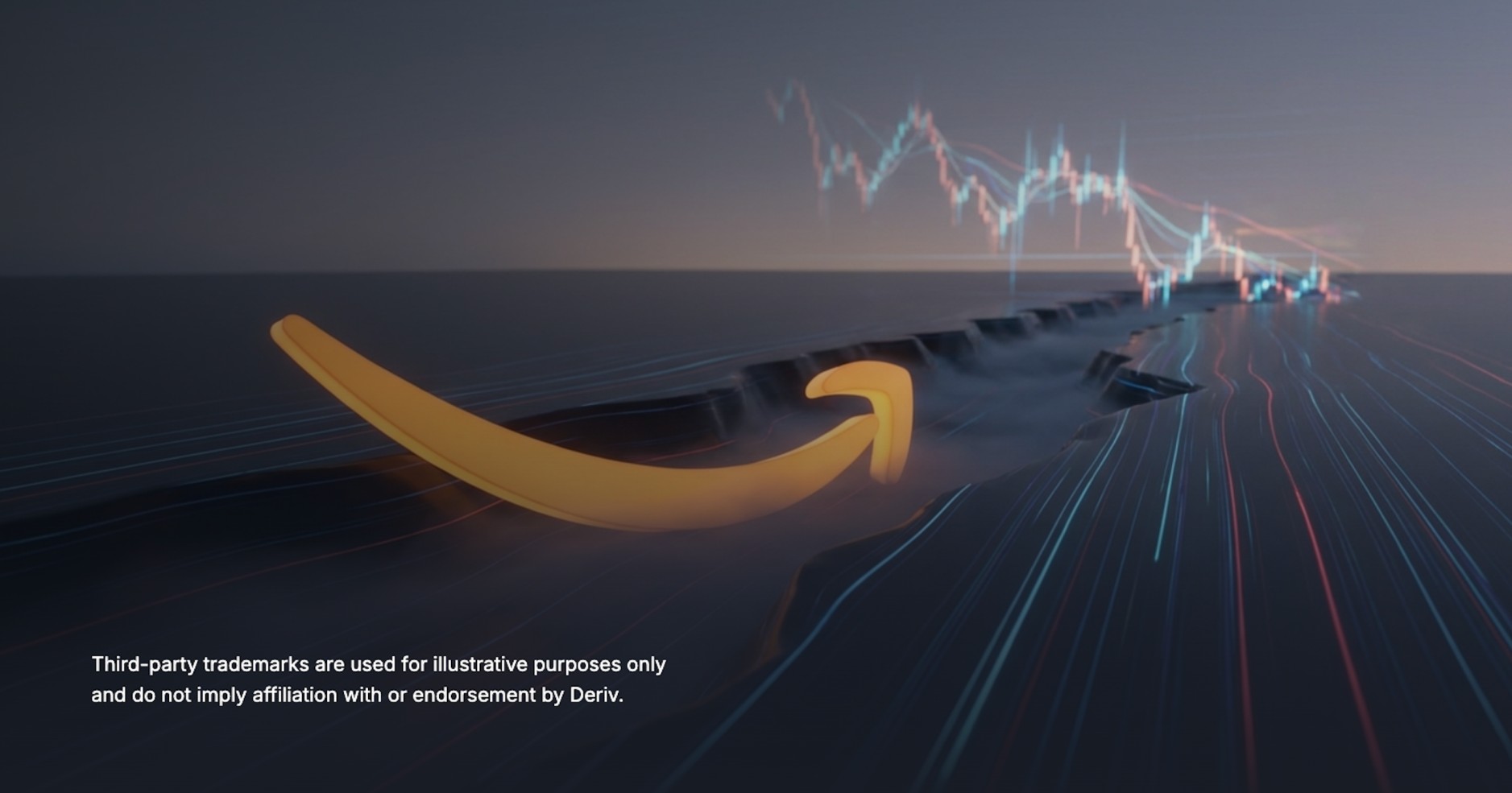 Abstract market illustration showing a curved upward arrow over fractured terrain, with a faint price chart in the background, symbolising a potential market rebound after a sharp sell-off.