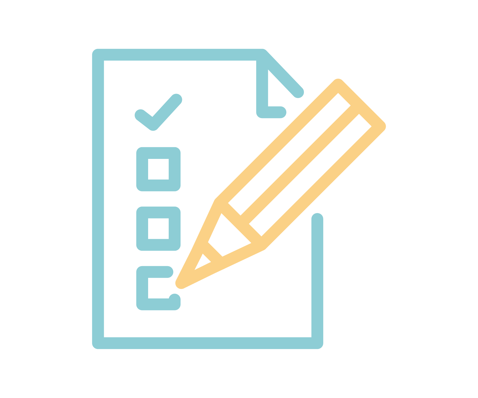 Icon of pencil with paper