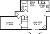 1 bedroom, 1 bathroom w/fireplace