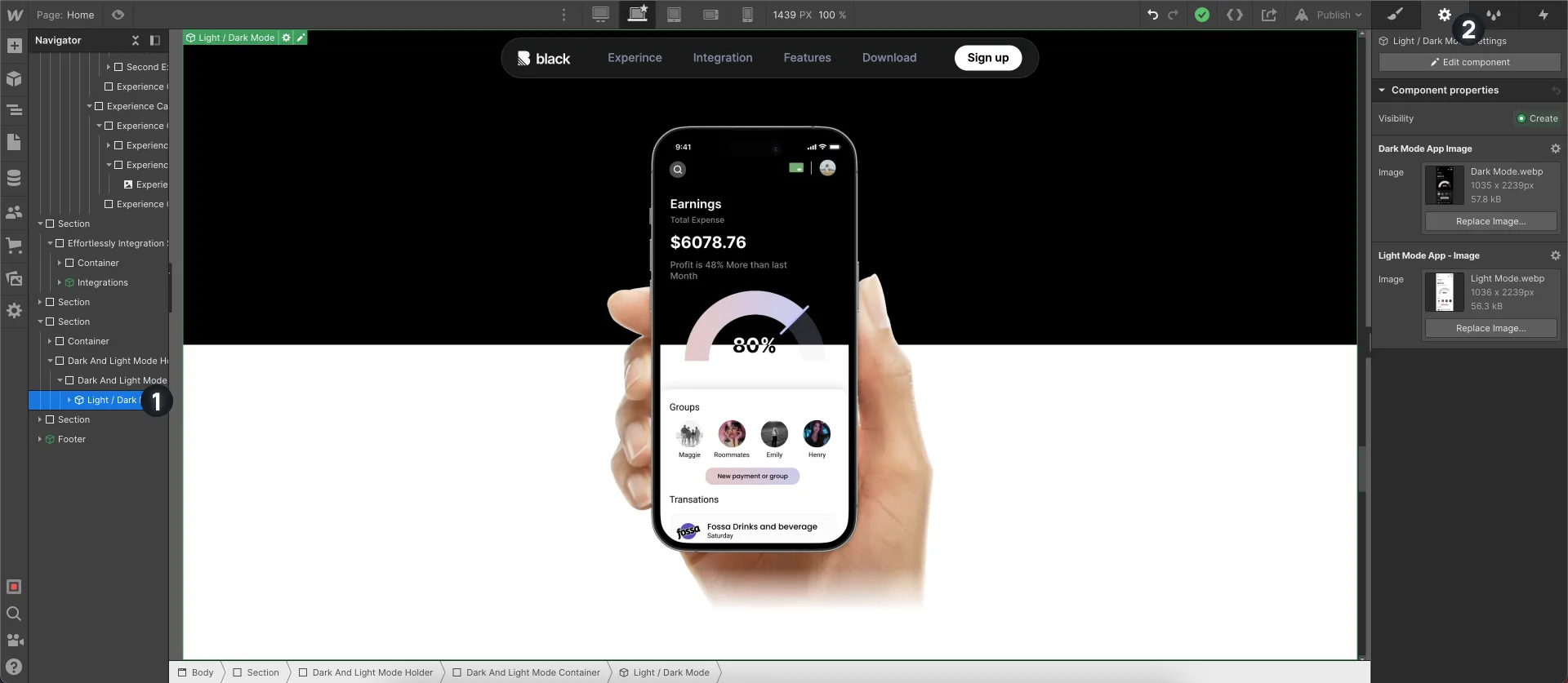 Black+ Webflow Template by Wedoflow.com