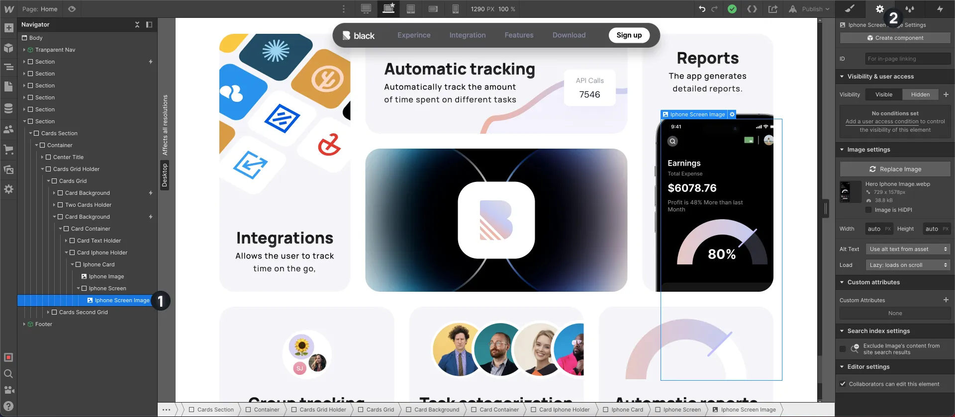 Black+ Webflow Template by Wedoflow.com