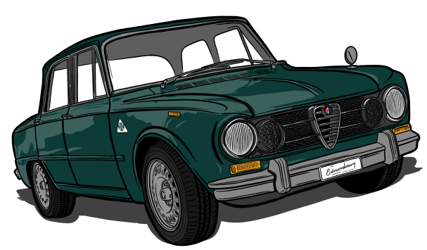 Illustration of classic Alfa Romeo