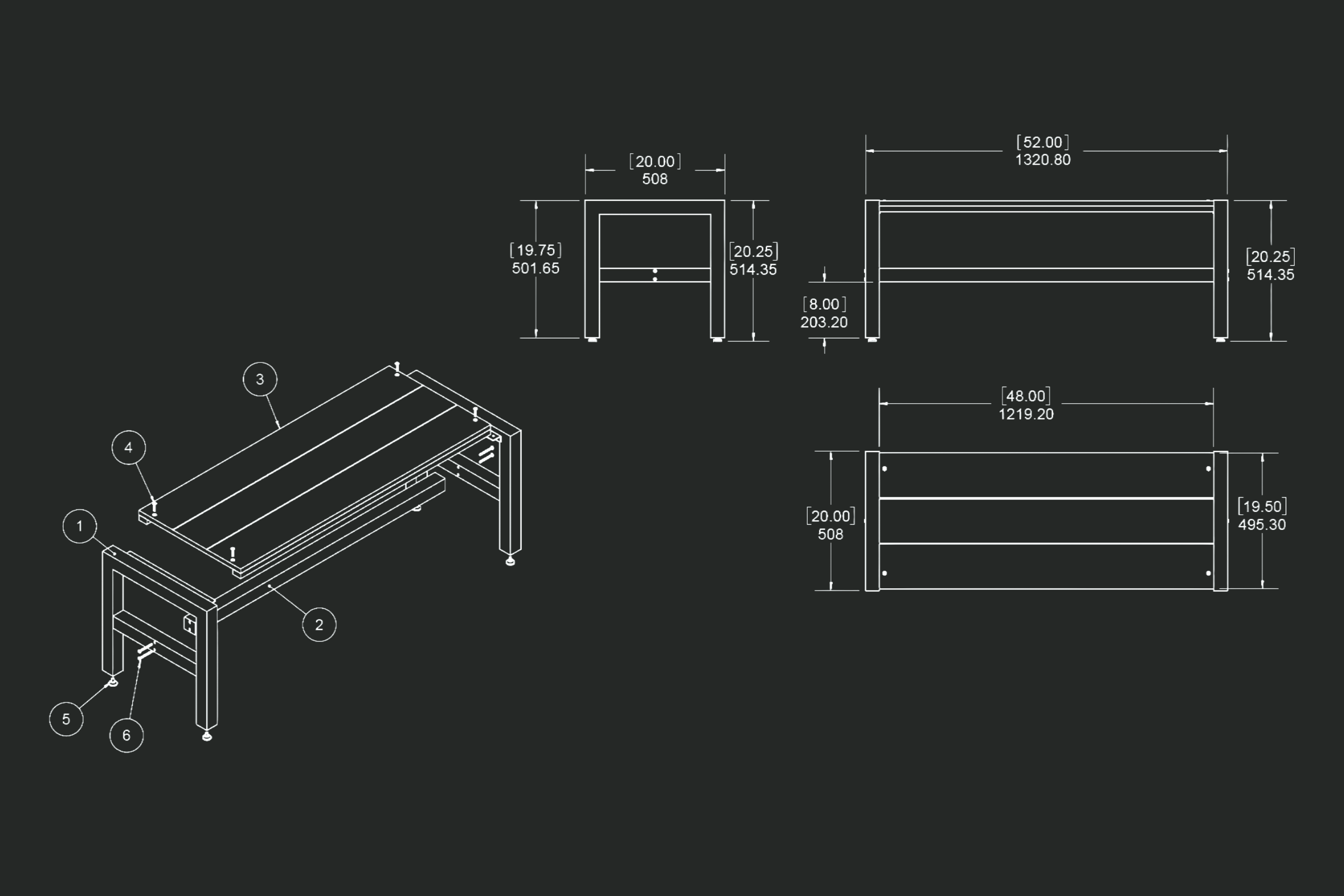 Top: "Retail fixture technical drawings and schematics showing tiered display shelving unit with dimensions and assembly specifications