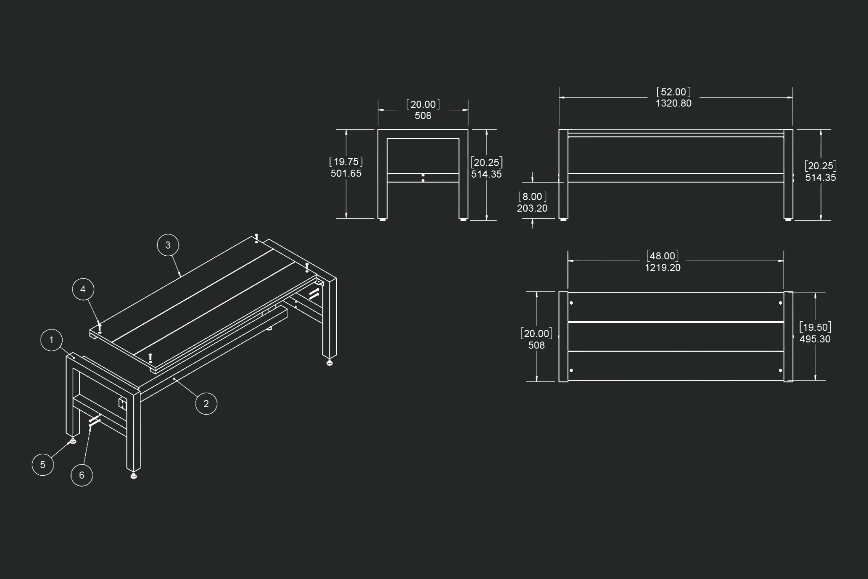 Top: "Retail fixture technical drawings and schematics showing tiered display shelving unit with dimensions and assembly specifications