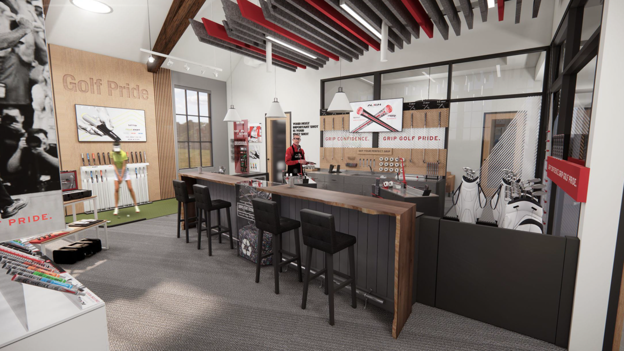 Design rendering of the Golf Pride Retail Lab at the Global Innovation Center