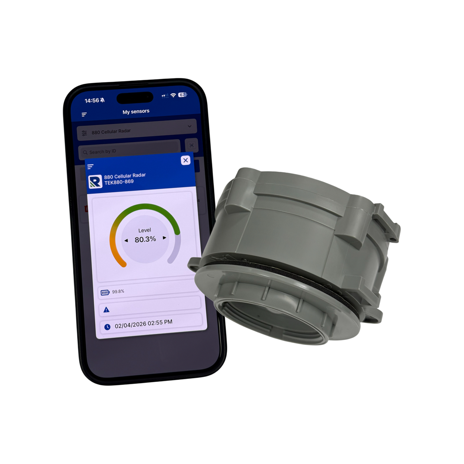 An ATEX/C1 D1 Radar sensor specifically designed to be a low profile, non-contact, continuous liquid level sensor.