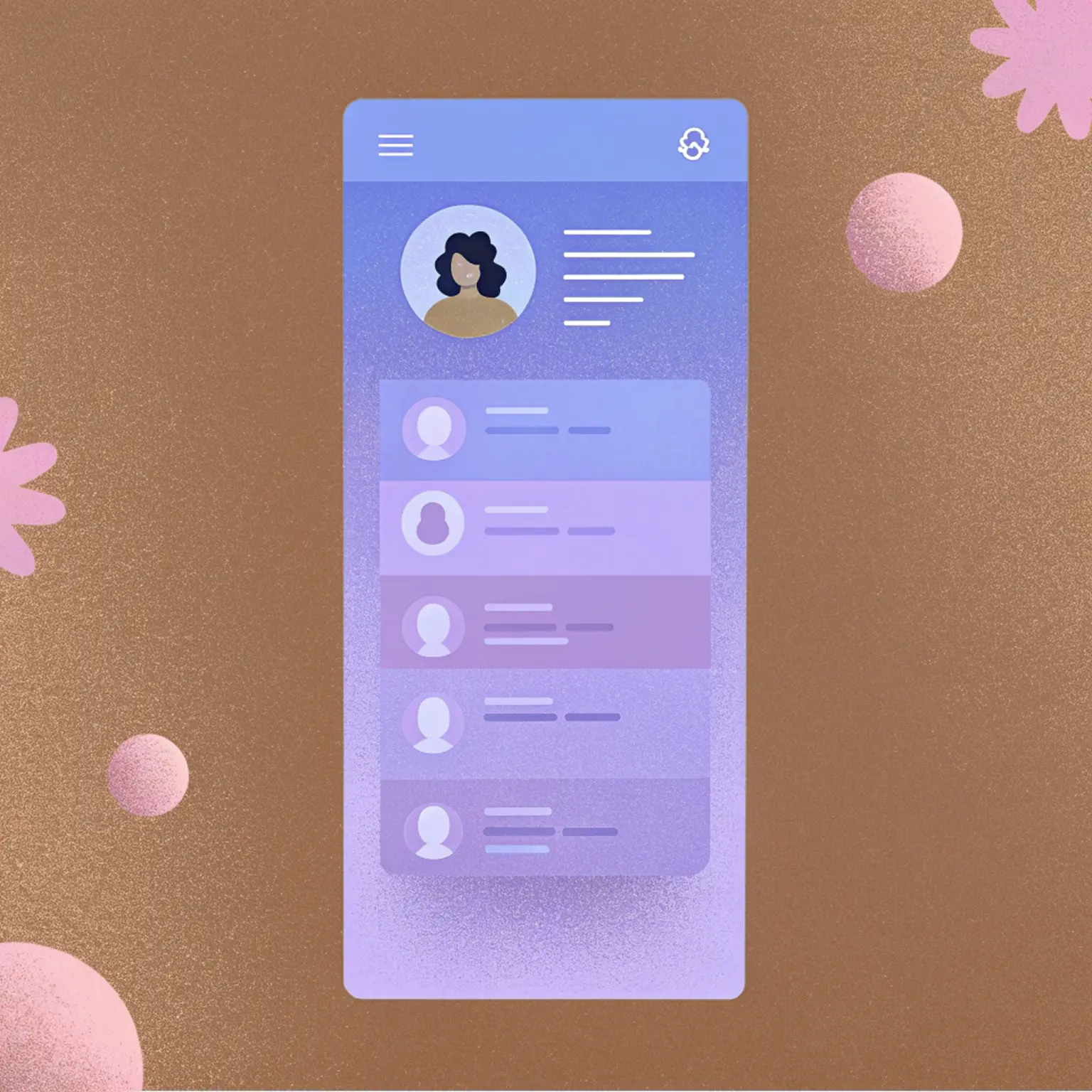 Illustration of a user profile page