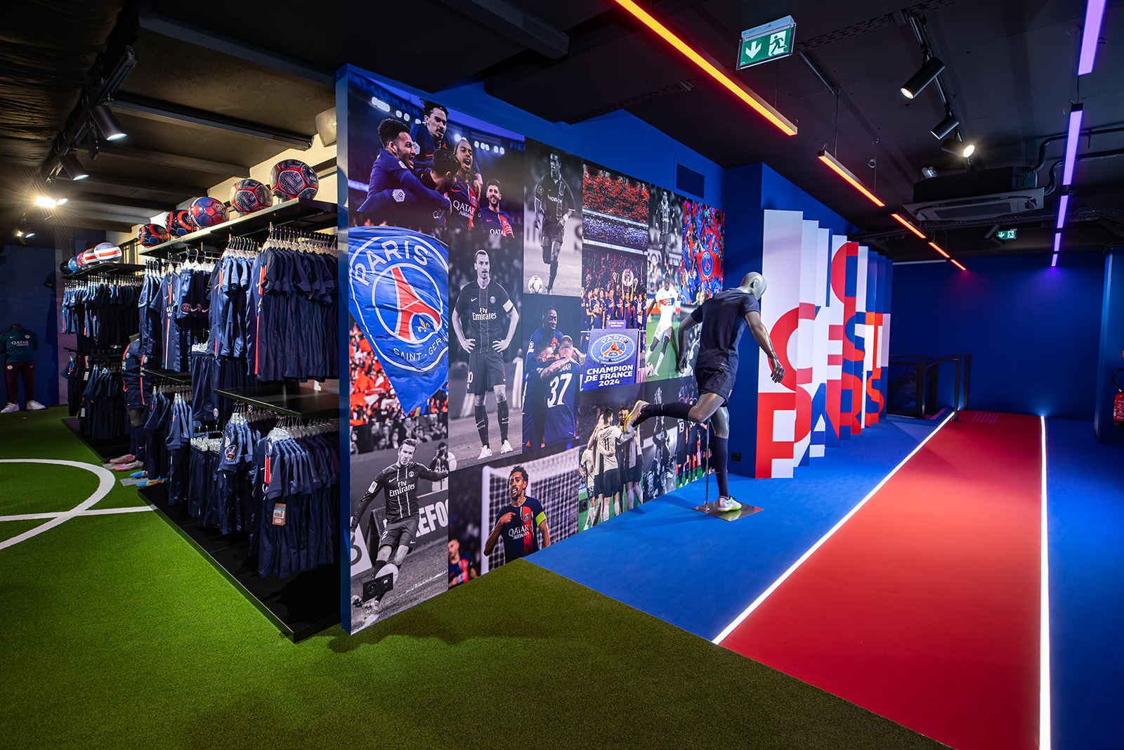 Inside the PSG Megastore at Parc des Princes