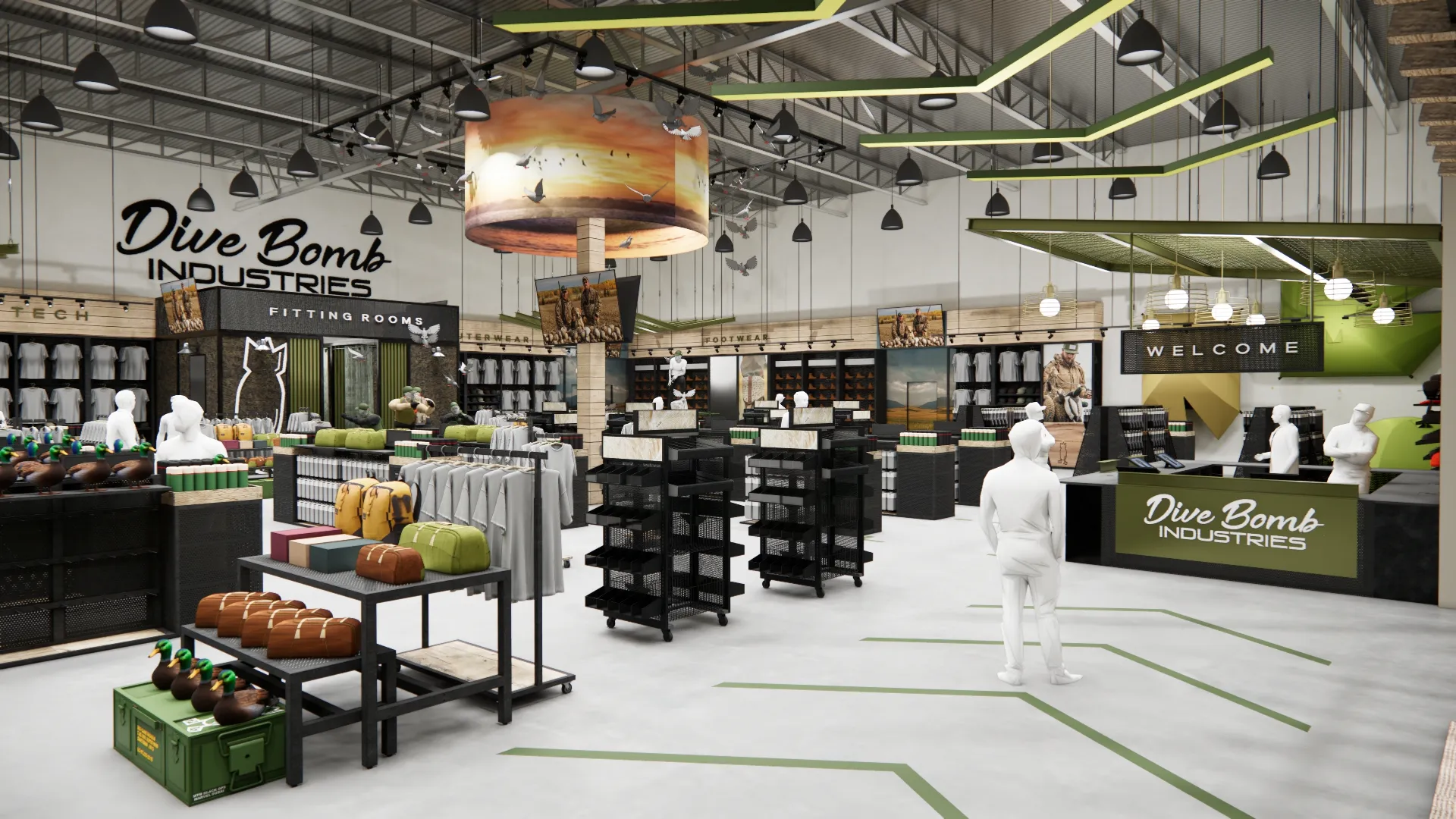 Inside the Dive Bomb Industries Flagship Store