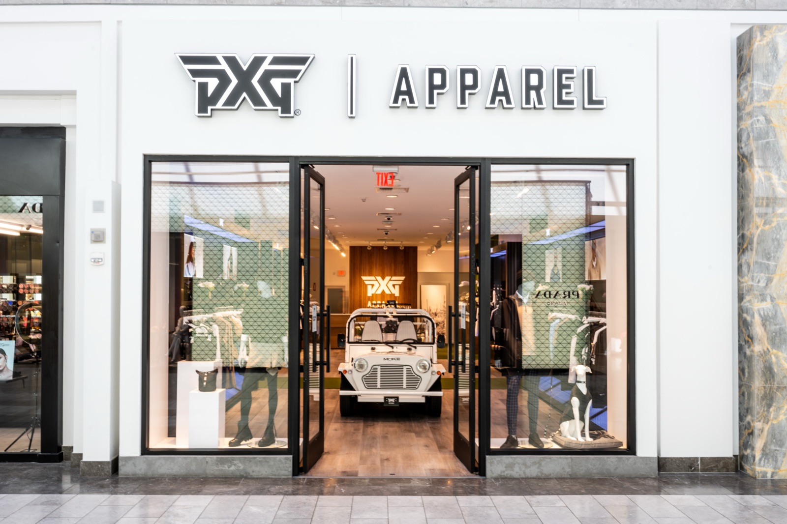 PXG apparel pop-up storefront designed and built by Lotus United
