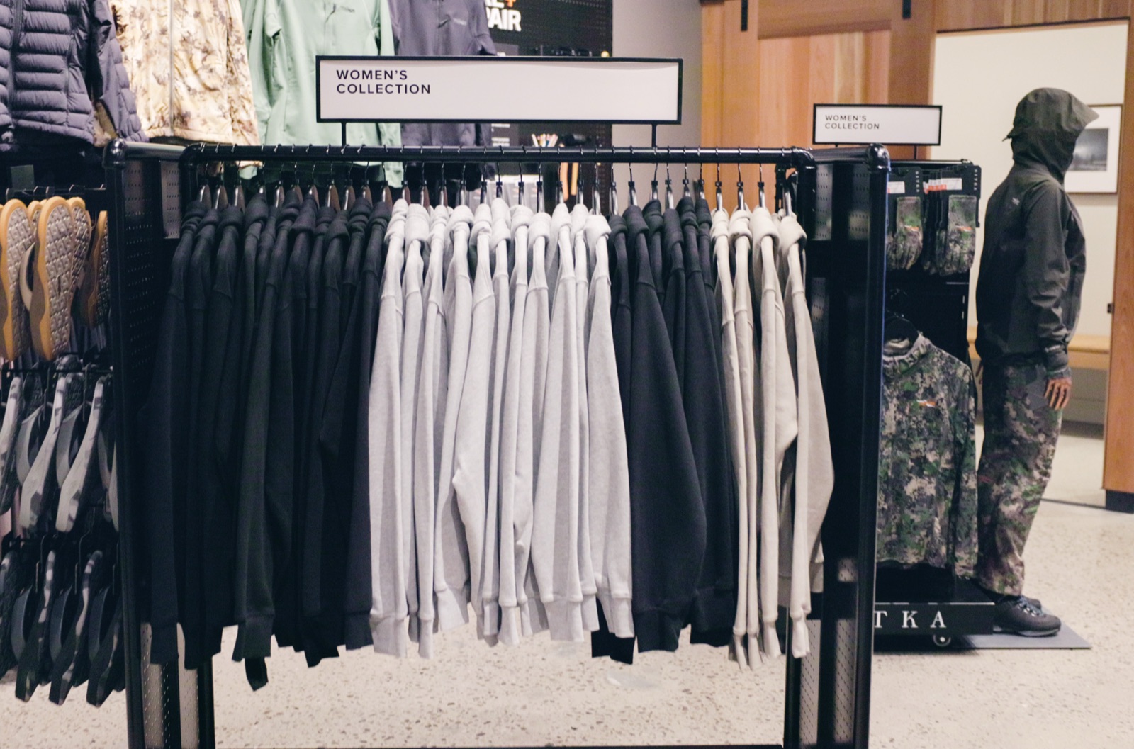 Sitka freestanding apparel rack designed and built by Lotus United