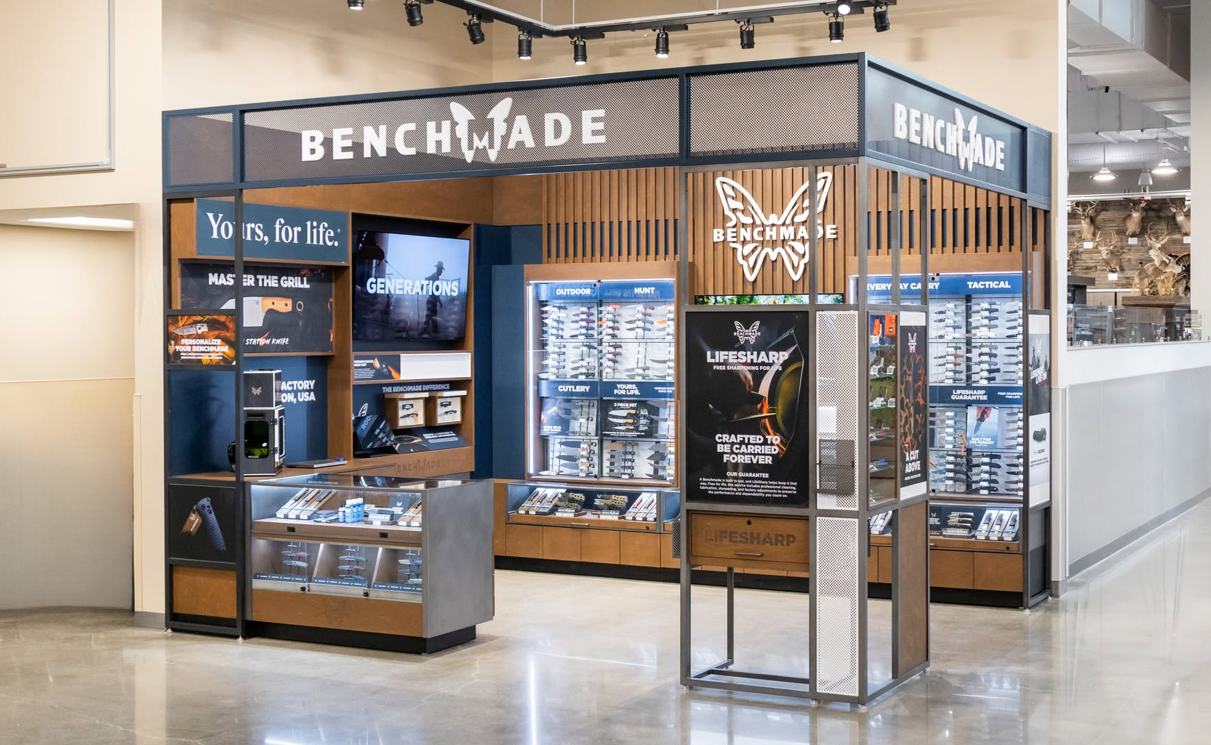Benchmade shop-in-shop within a Scheels department store
