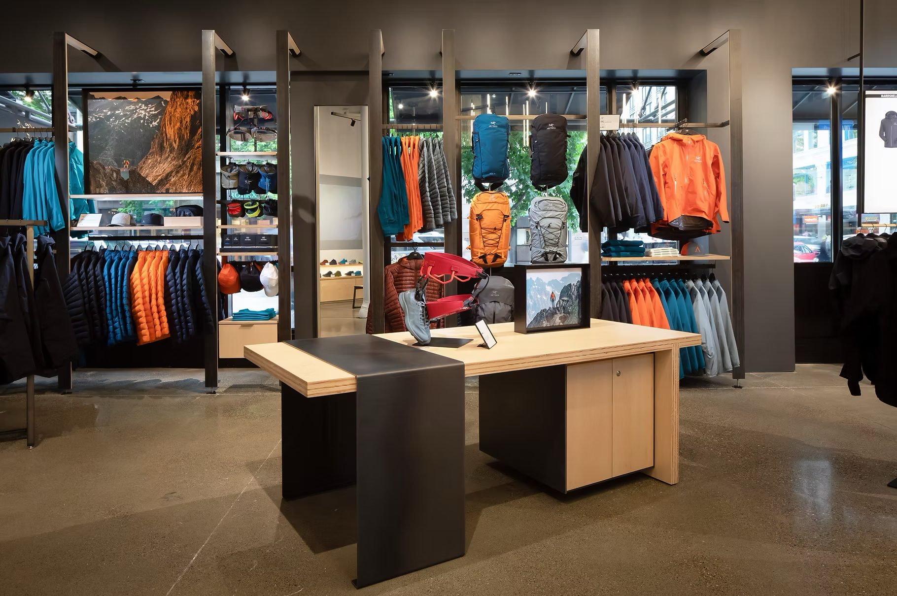 Arc'teryx store with wall systems