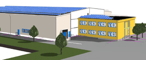 Neubau CFK Produktionshalle mit Bürotrakt - Hofheim-Wallau