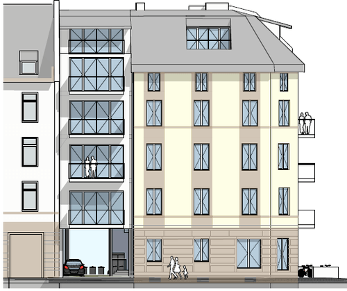 Bestand-Anbau Wohnanlage 9 Wohneinheiten - Frankfurt/Sachsenhausen
