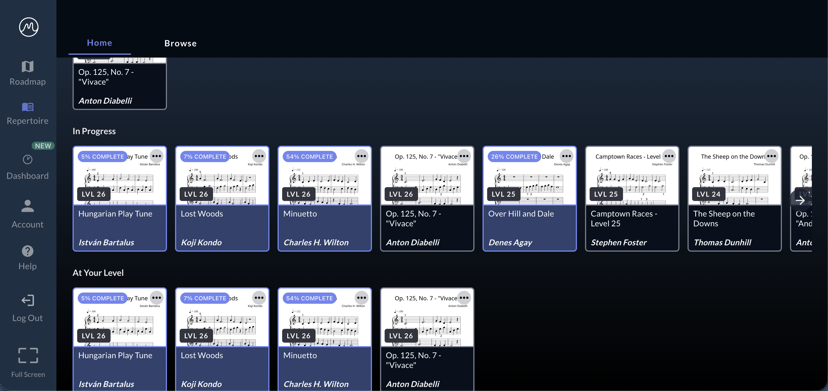 Showing MuseFlow's varied but structured content library.