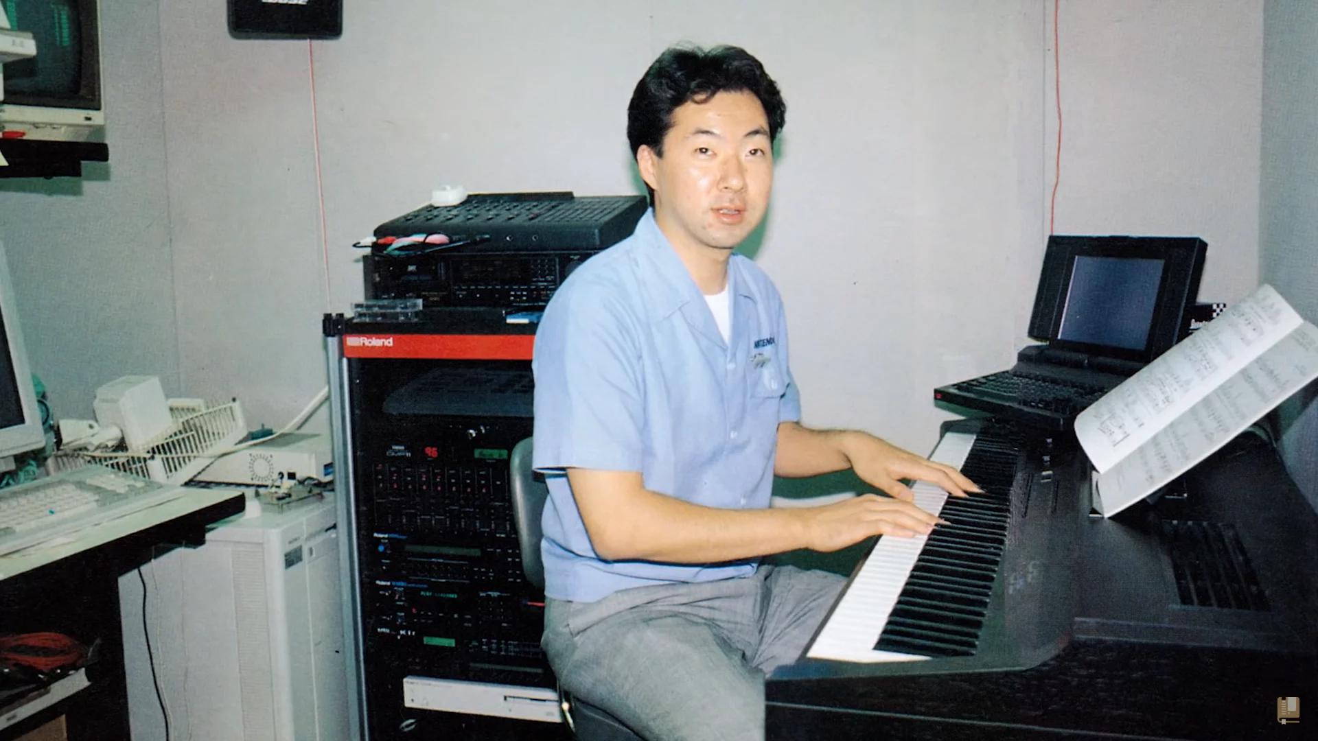 Koji Kondo at his keyboard.