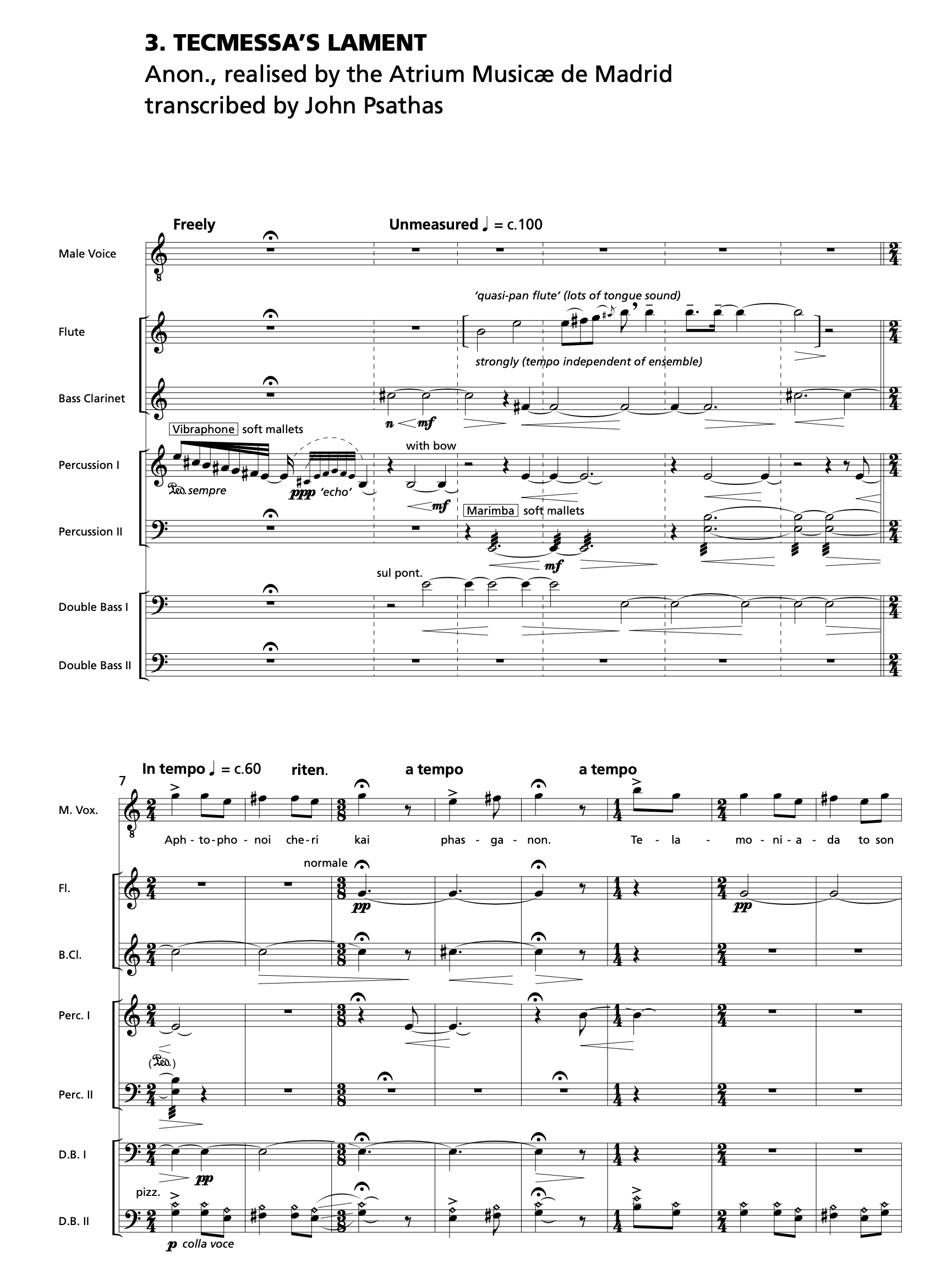 Four Ancient Greek Songs by John Psathas, image 1 of 6