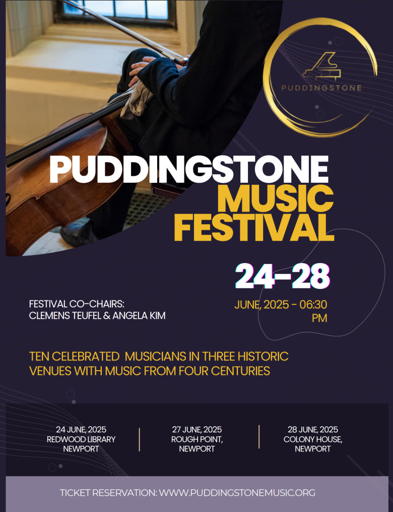 Angela Kim and Andre Sonner perform Matre's dance and Fragment at the Puddingstone Music Festival in Newport at Colony House