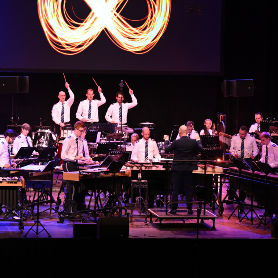 Concordia Obbicht percussion ensemble perform White Feather at the World Music Contest in Kerkrade, the Netherelands
