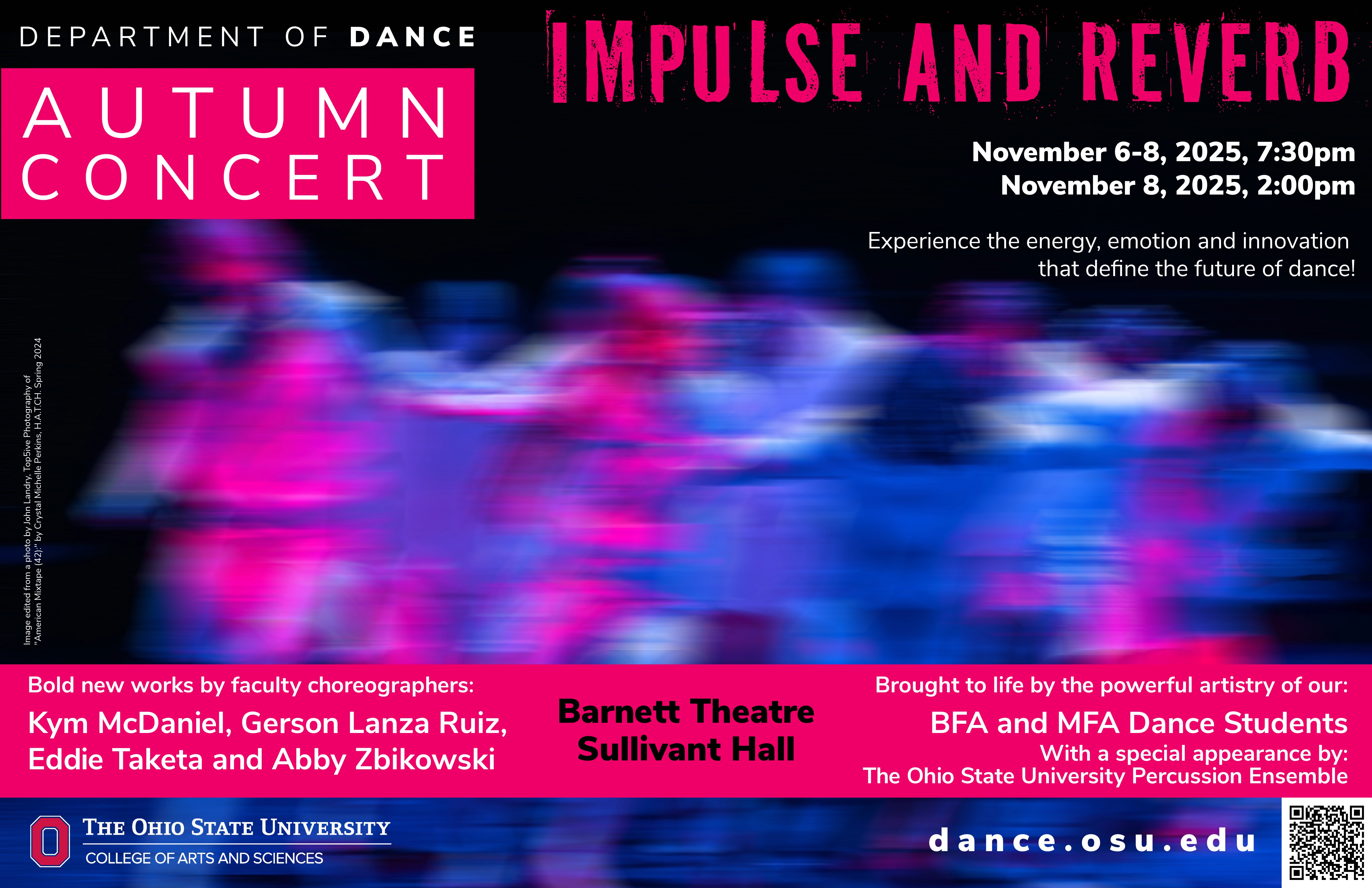 Kyoto performed with The Ohio State University Department of Dance in Columbus at Barnett Theatre, Sullivant Hall