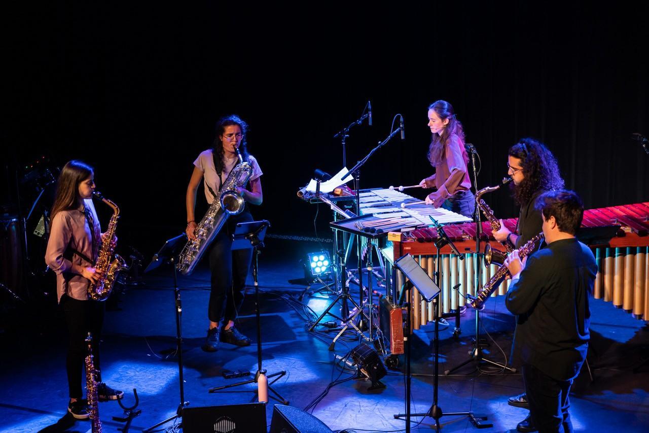 Maat Saxophone Quartet and Kalina Vladovska perform Farewell to Flesh in Haarlem at Van Warmerdam Hall, Netherlands