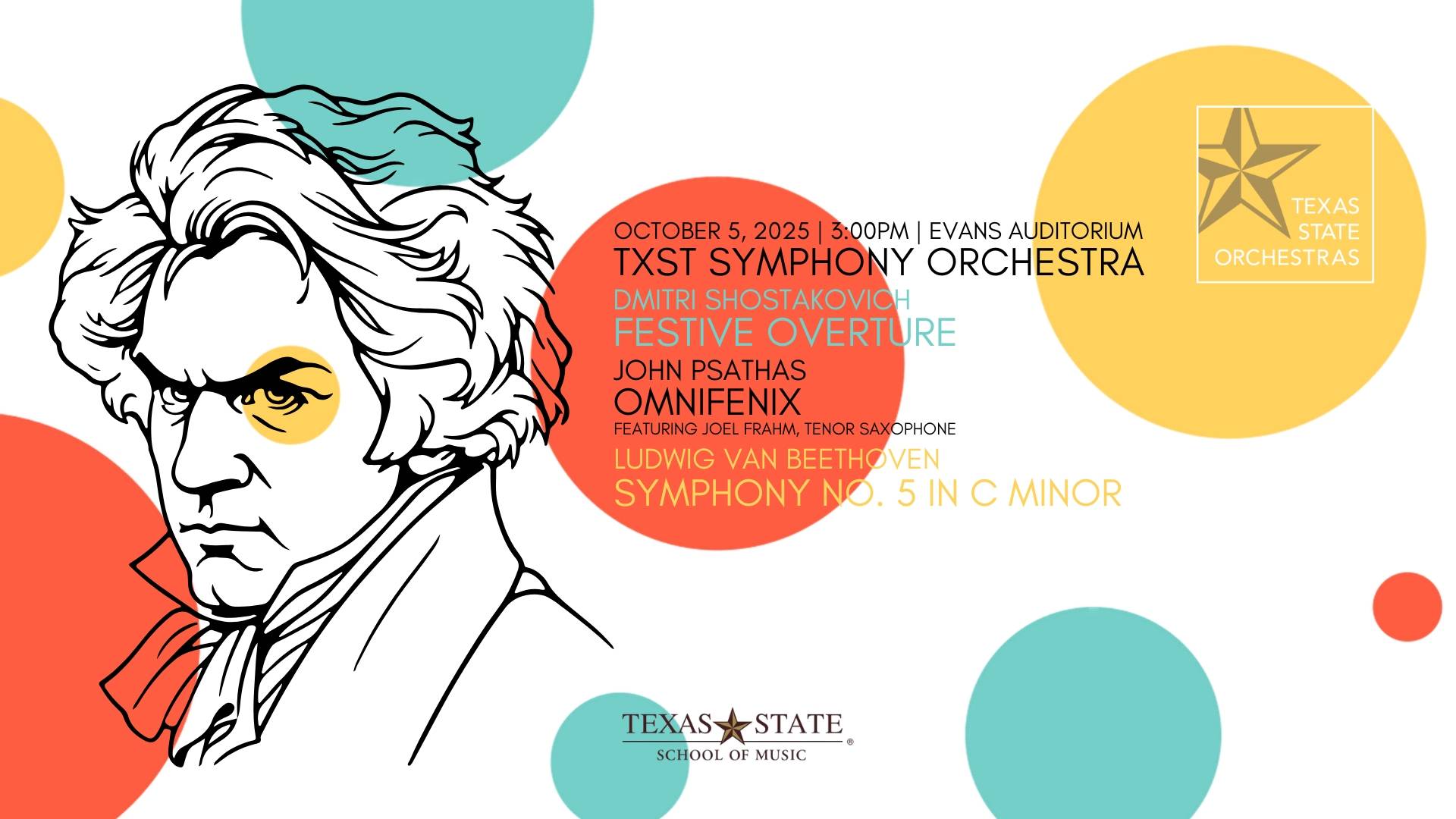 Omnifenix performed in San Marcos by the Texas State University Orchestra with Joel Frahm (tenor sax)