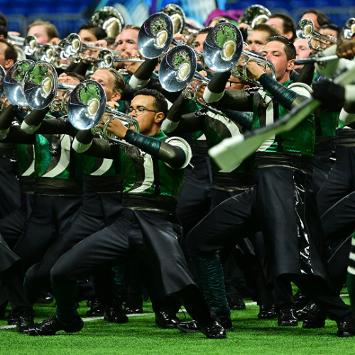 The Cavaliers Drum and Bugle Corps perform Leviathan as part of "Shape | Shift" Summer Tour in Bedford, Texas