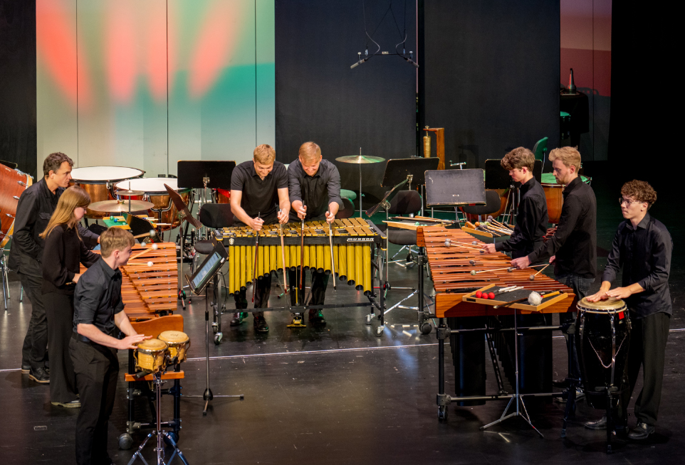 Trossingen University of Music Percussion Ensemble performs Kyoto at 78647 Trossingen, Germany