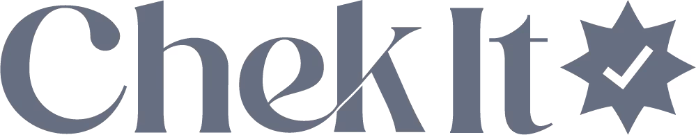 ChekIt brand logo with a checkmark inside a star shape.