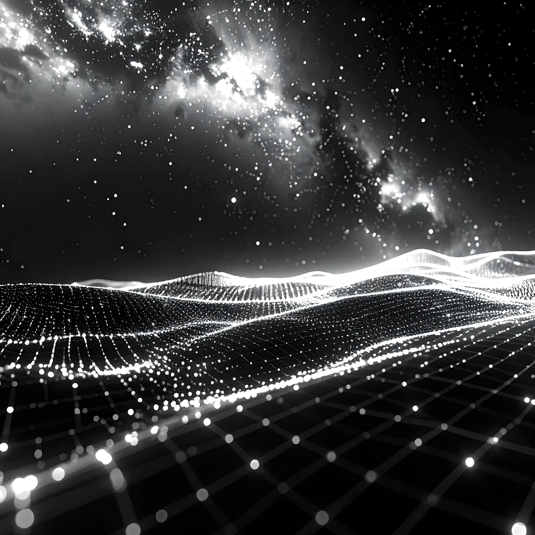 A clean, fresh looking desk with a slick computer monitor, keyboard, plant and a mesh cup filled with pens.