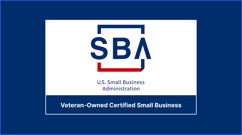 U.S. Small Business Administration Veteran-Owned Certified Small Business (VOSB) badge.