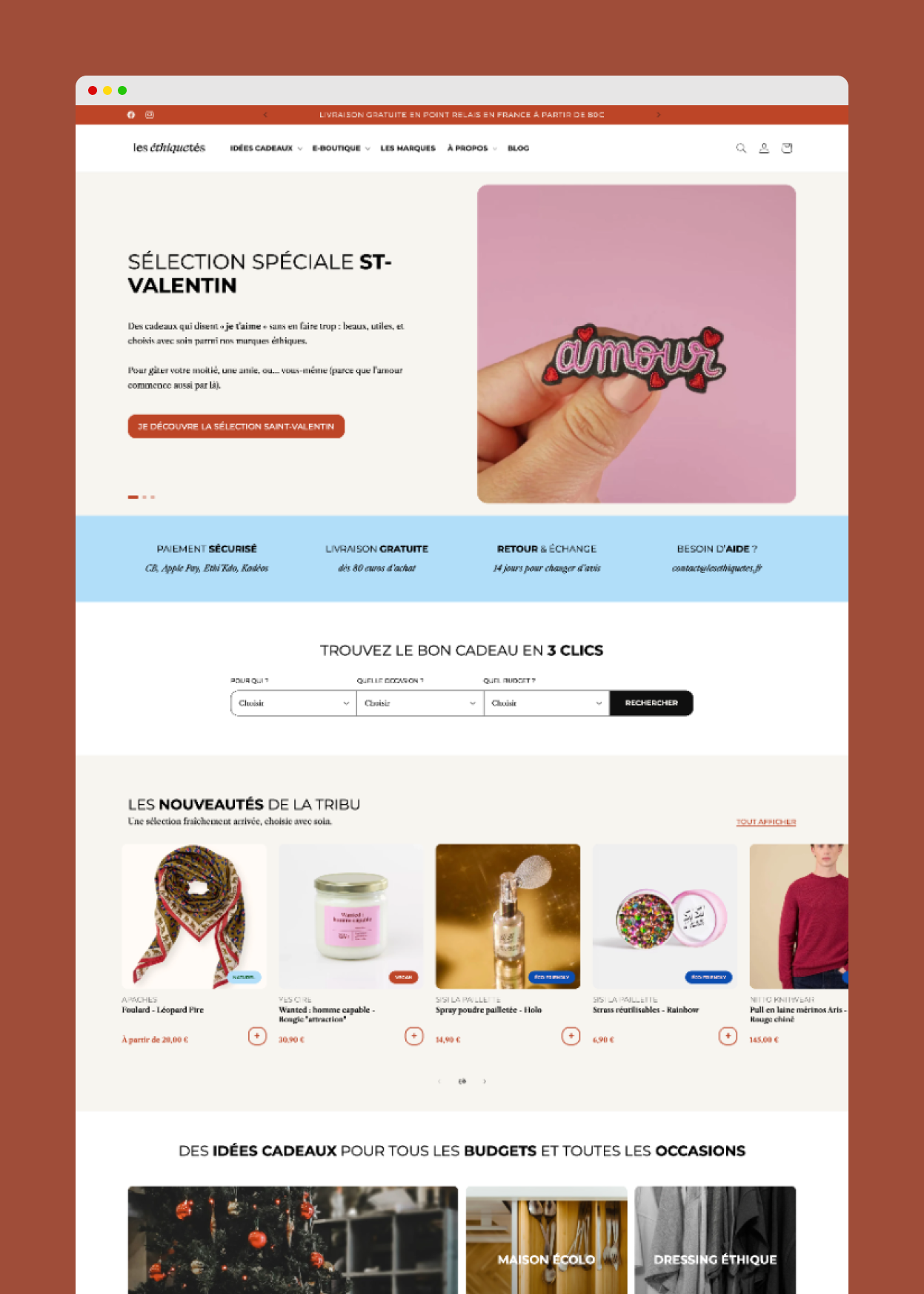 Visuel de la page d'accueil du site lesethiquetes.fr